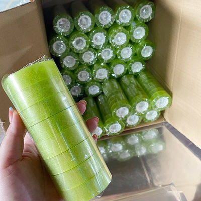 Un buen precio. Cintas de embalaje transparentes verdes para papelería, personalizadas al por mayor para fábrica en línea